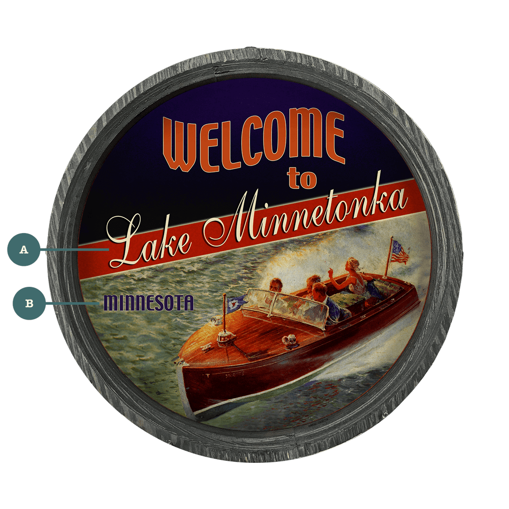 Red, White, and Blue Boaters - LED Barrel End Wall Art
