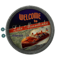 Red, White, and Blue Boaters - LED Barrel End Wall Art