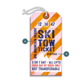 Striped Ski Tow Ticket - Luggage Tag