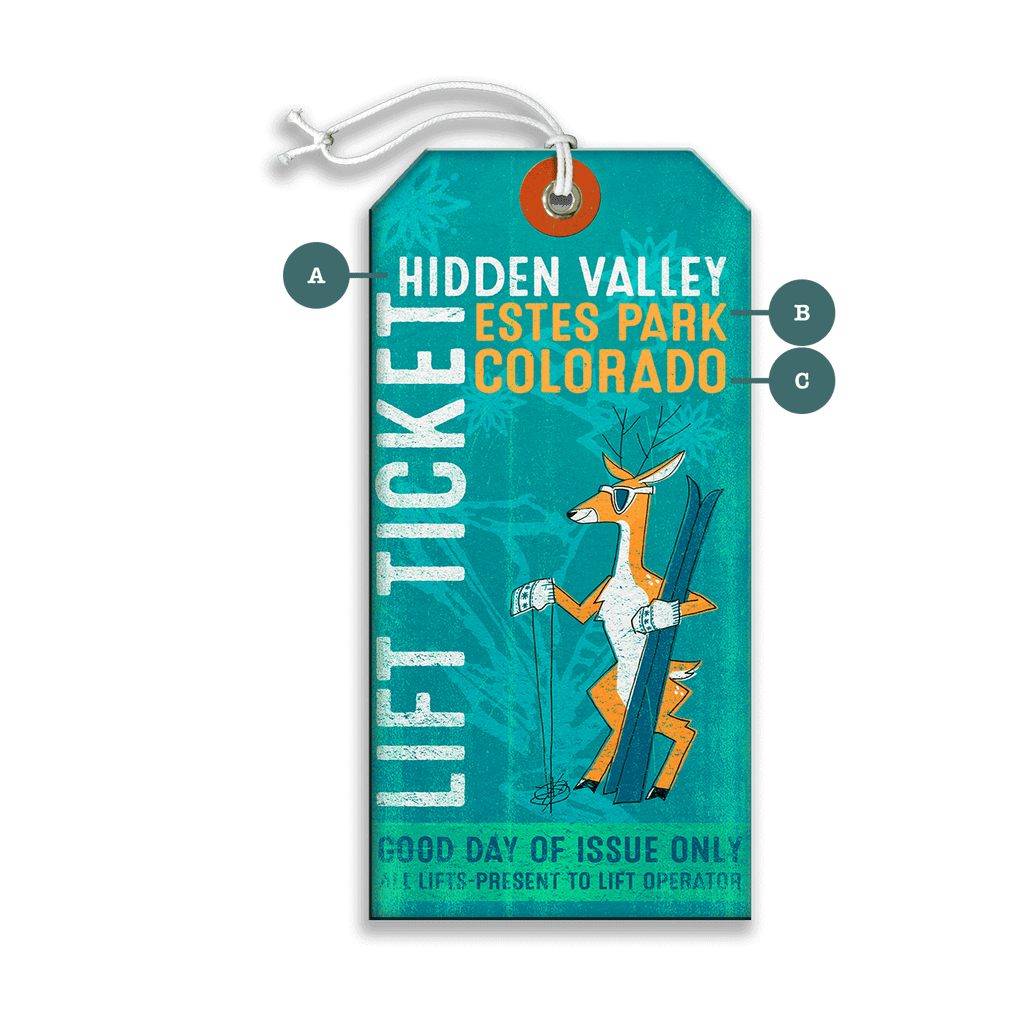 Hidden Valley Lift Ticket - Luggage Tag