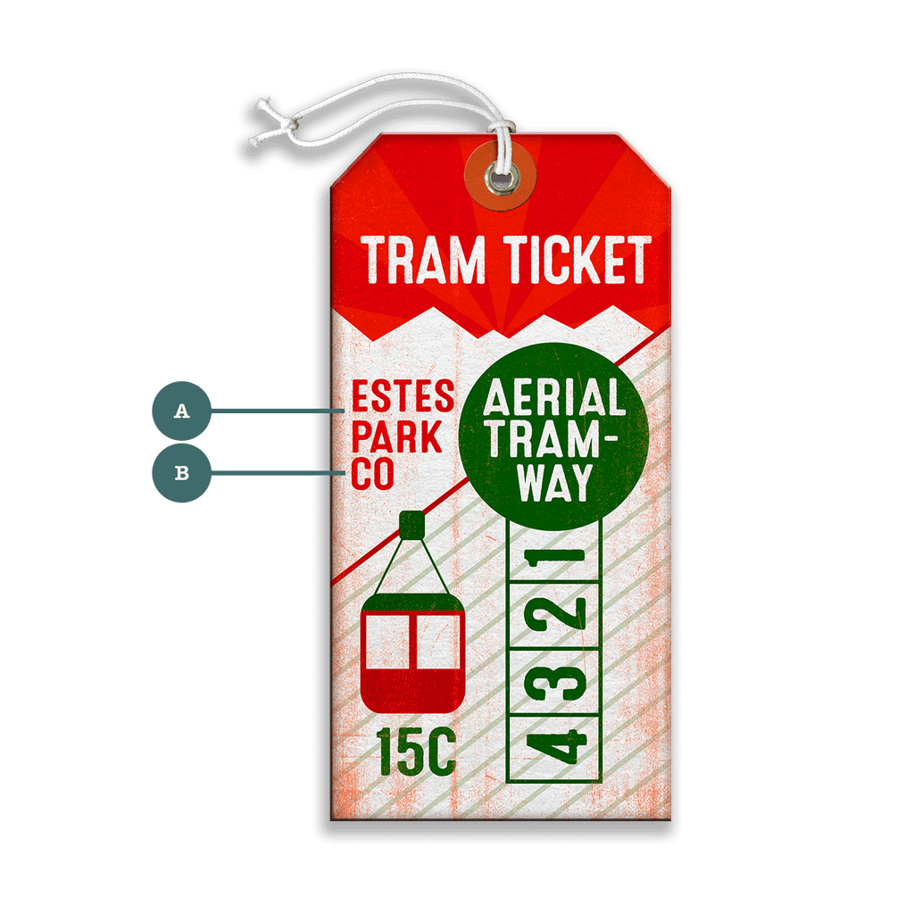 Estes Park Tram Ticket - Luggage Tag
