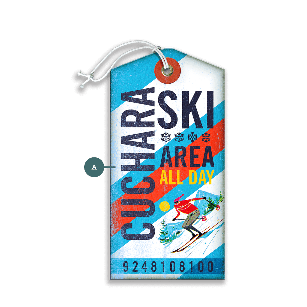 Ski Area Lift Ticket - Luggage Tag