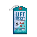 Teal Ski Lift Ticket: Generic - Luggage Tag