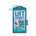 Teal Ski Lift Ticket: Personalized - Luggage Tag