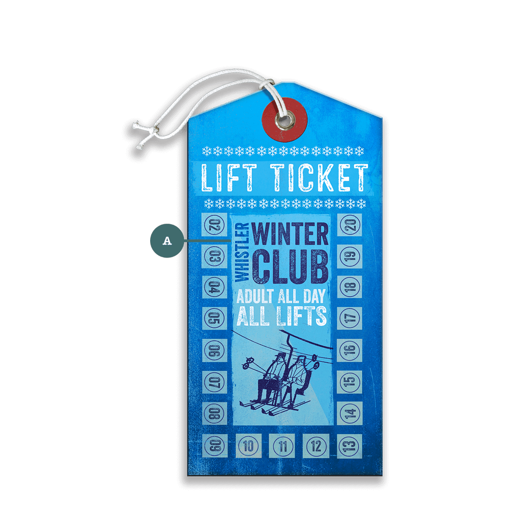 Blue Punch Card Lift Ticket - Luggage Tag