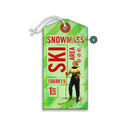Green One Day Ski Pass - Luggage Tag