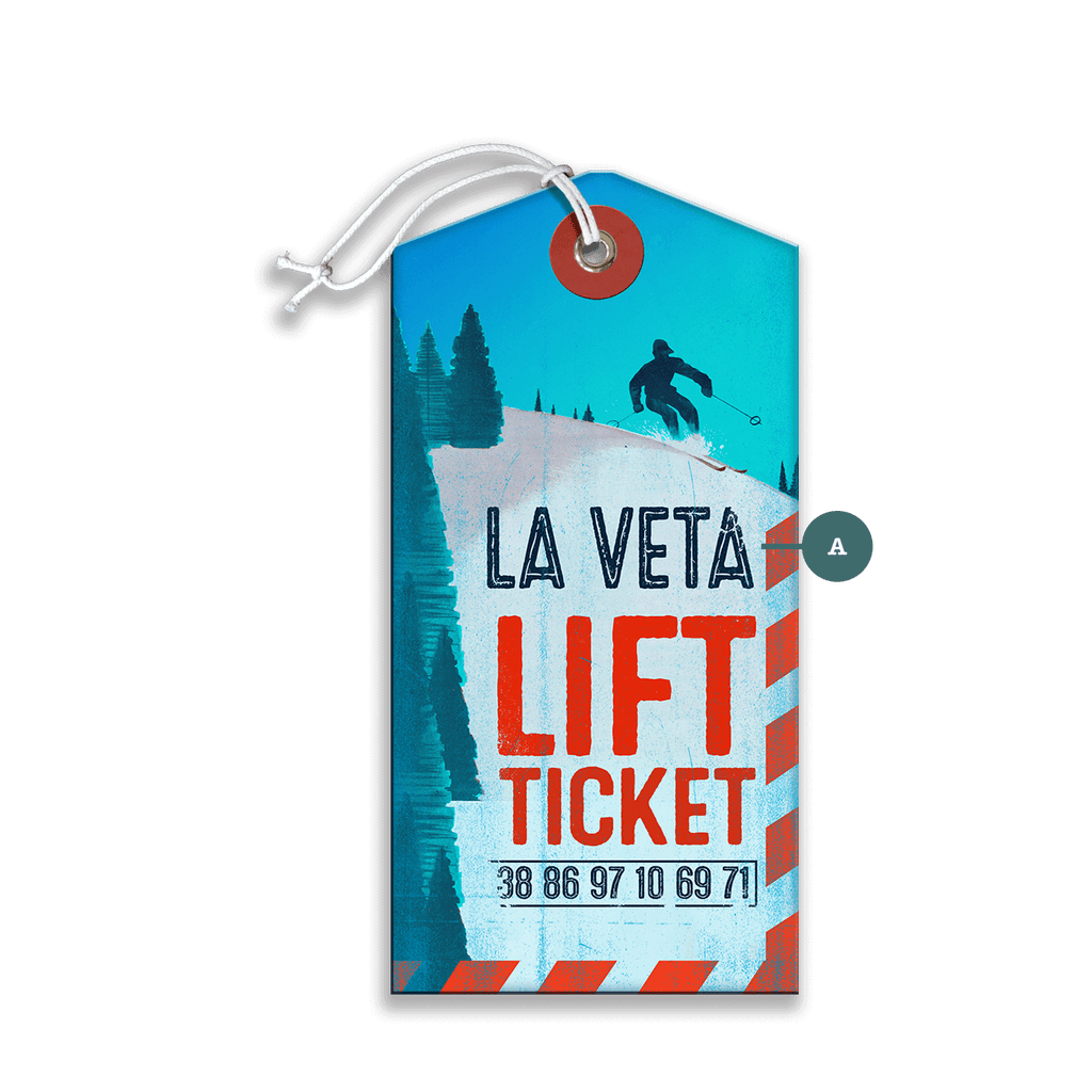 Skier Silhouette Lift Ticket - Luggage Tag