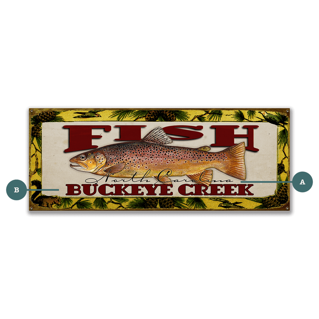 Catch of the Day Freshwater Fishing Sign Wall Decor