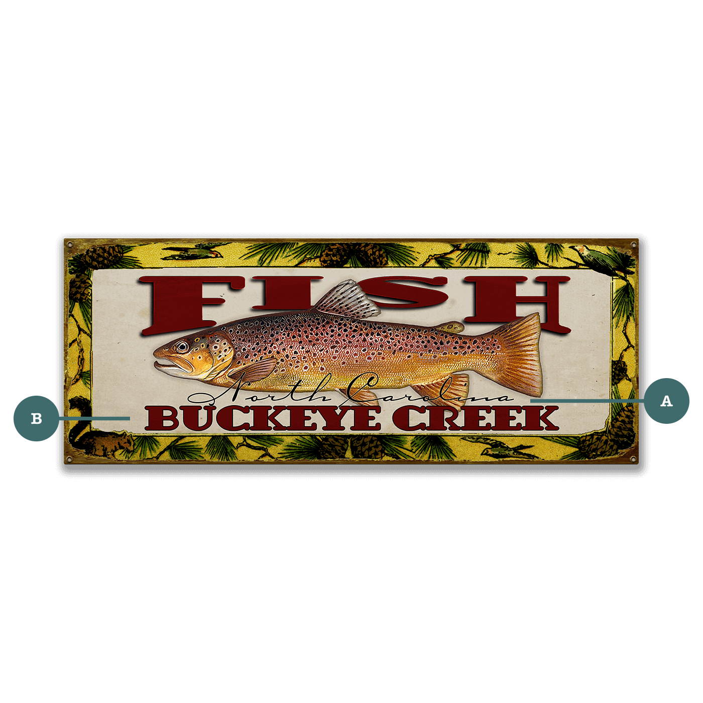 Catch of the Day Freshwater Fishing Sign Wall Decor