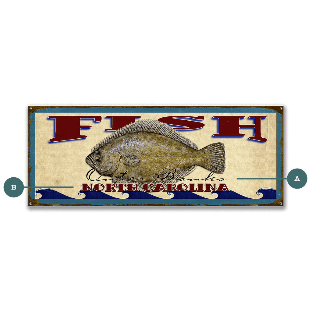 Catch of the Day Saltwater Fishing Sign Wall Decor