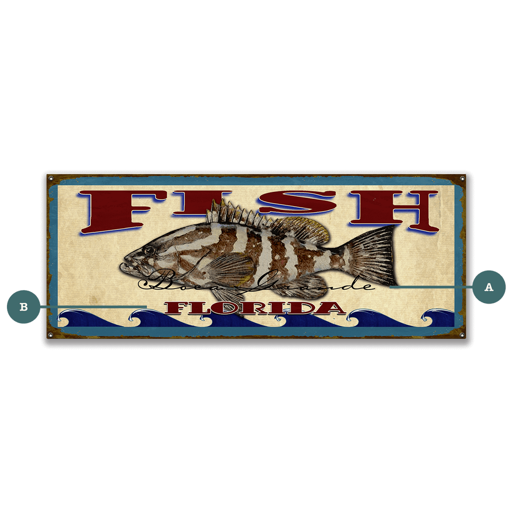 Catch of the Day Saltwater Fishing Sign Wall Decor