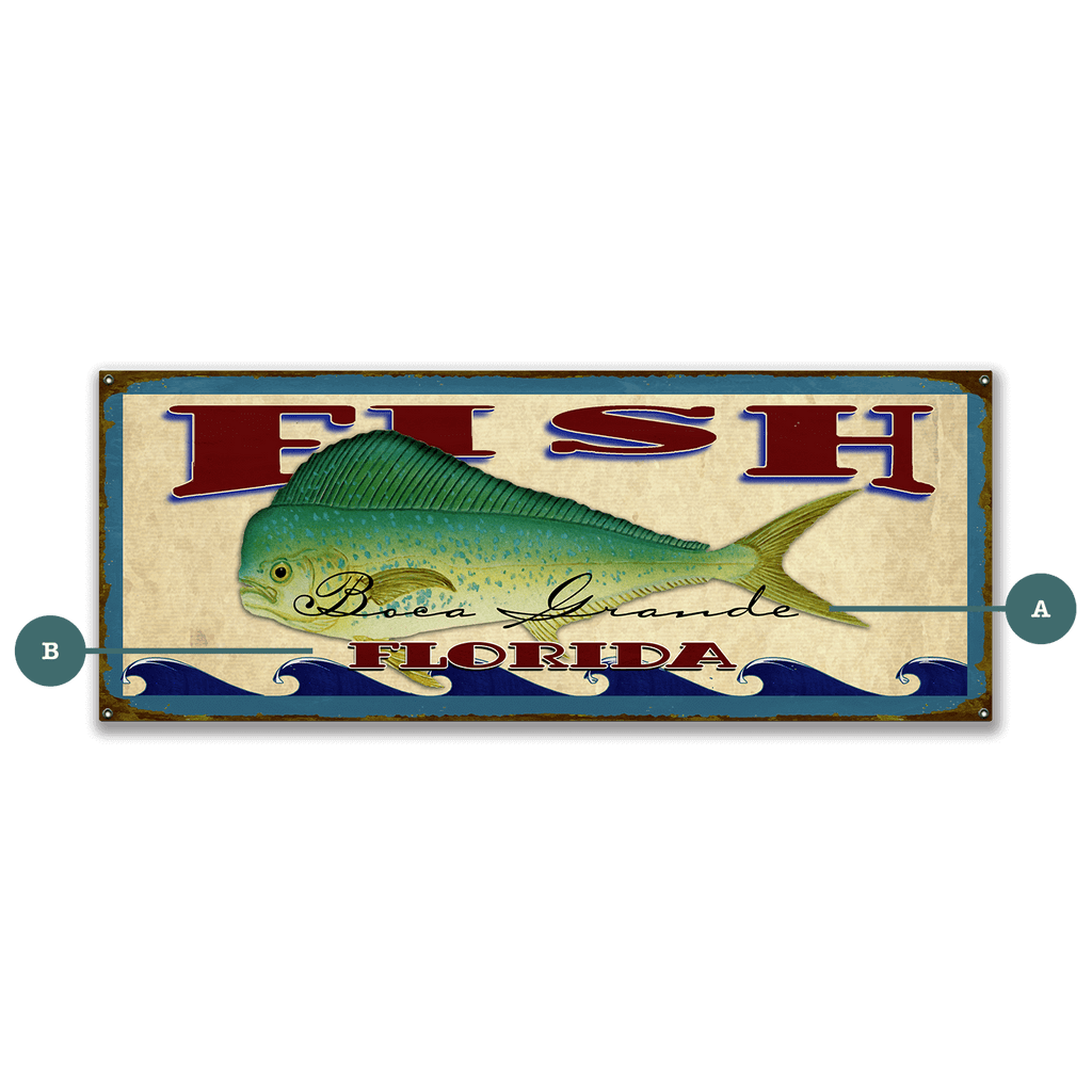 Catch of the Day Saltwater Fishing Sign Wall Decor