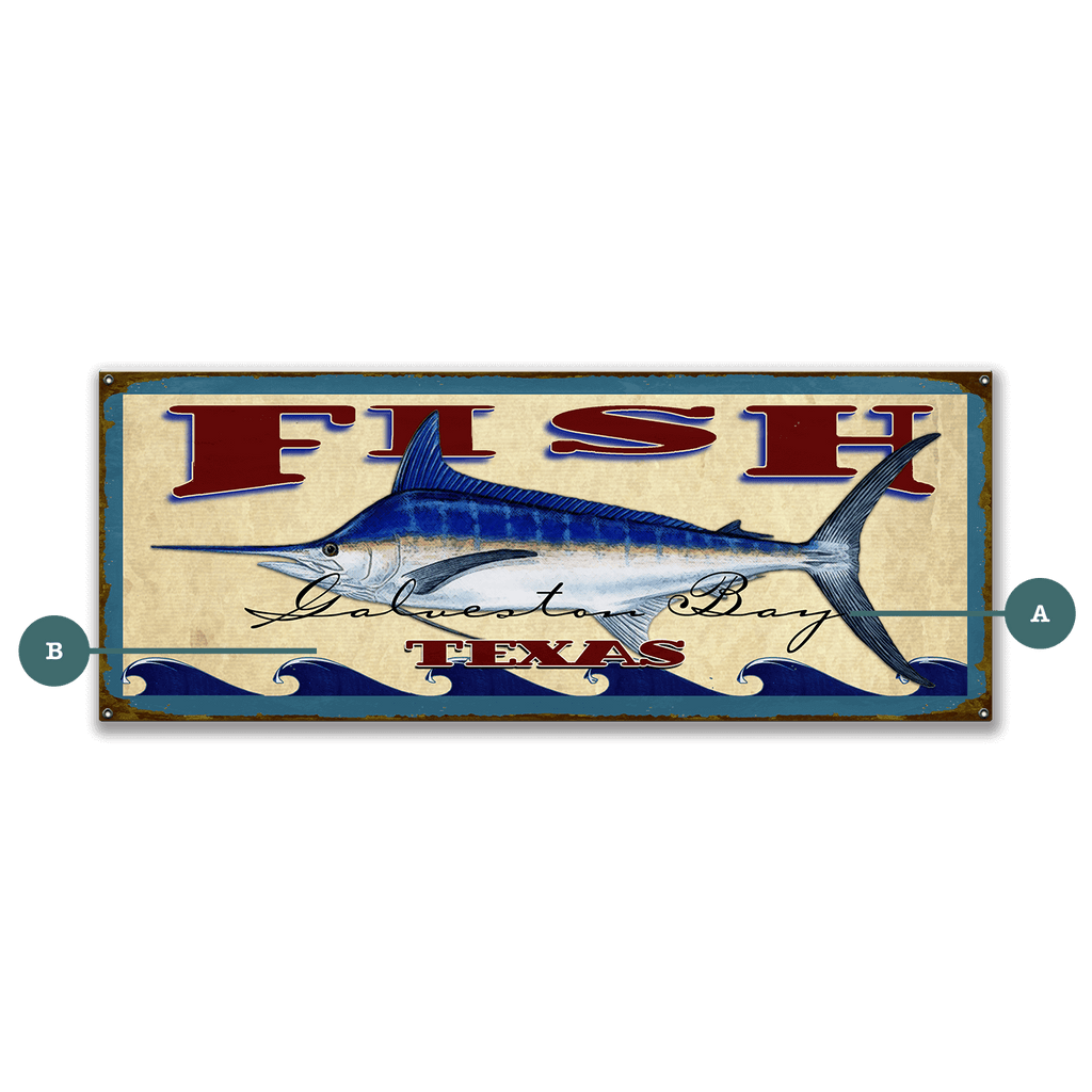 Catch of the Day Saltwater Fishing Sign Wall Decor