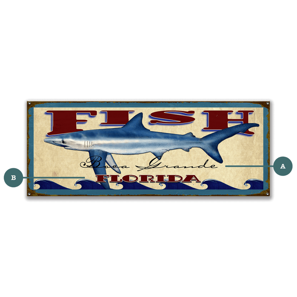 Catch of the Day Saltwater Fishing Sign Wall Decor