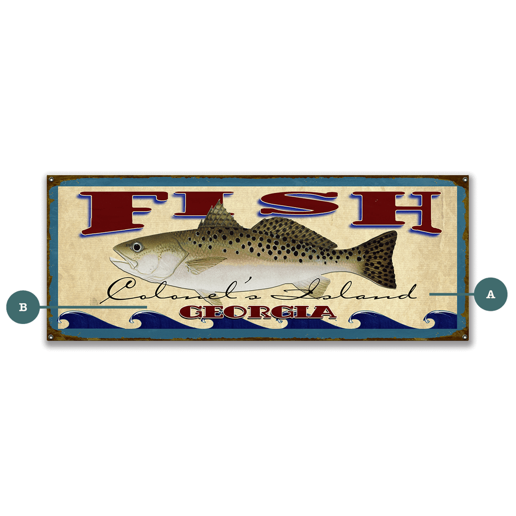 Catch of the Day Saltwater Fishing Sign Wall Decor