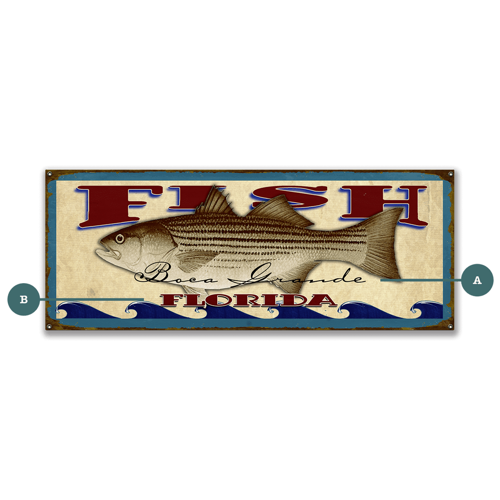 Catch of the Day Saltwater Fishing Sign Wall Decor