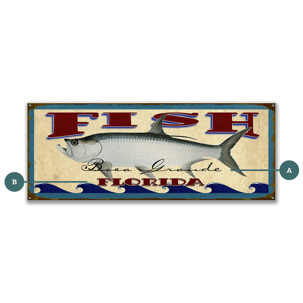 Catch of the Day Saltwater Fishing Sign Wall Decor