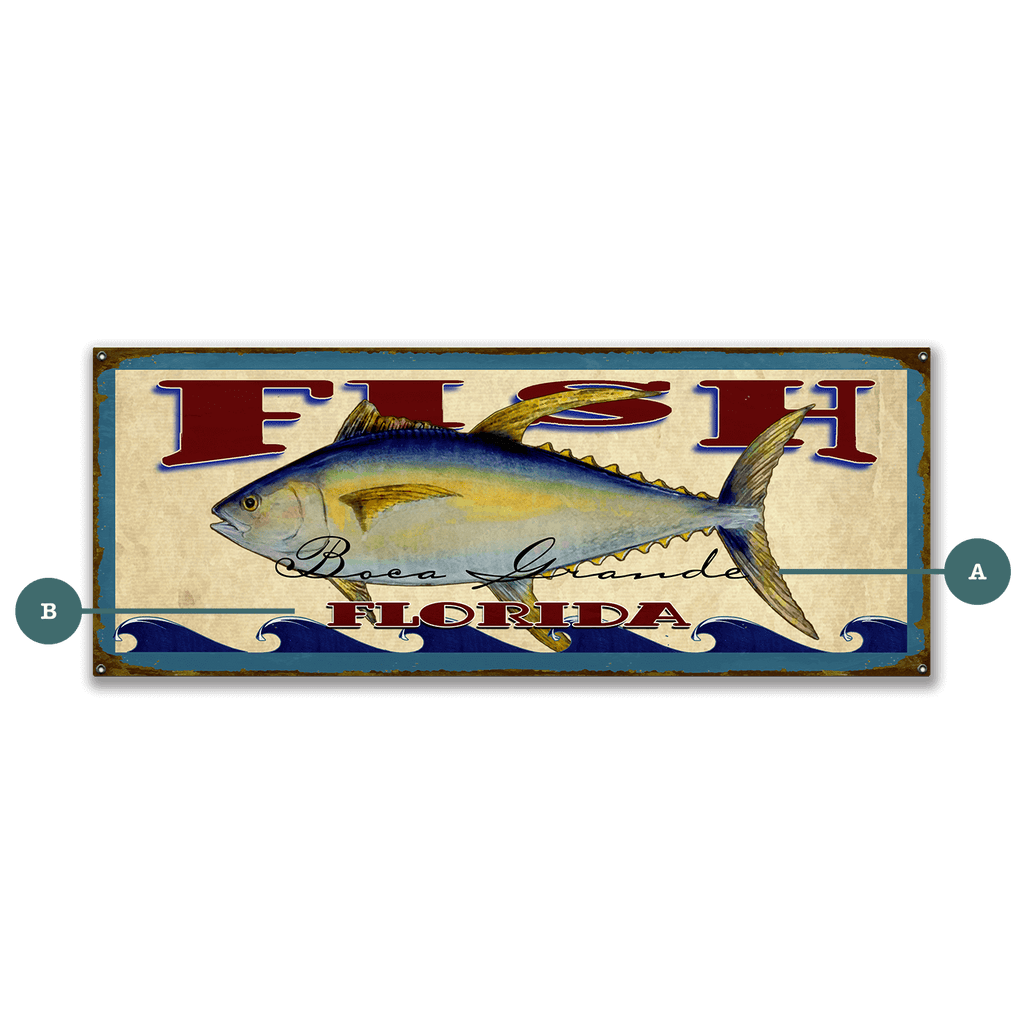 Catch of the Day Saltwater Fishing Sign Wall Decor