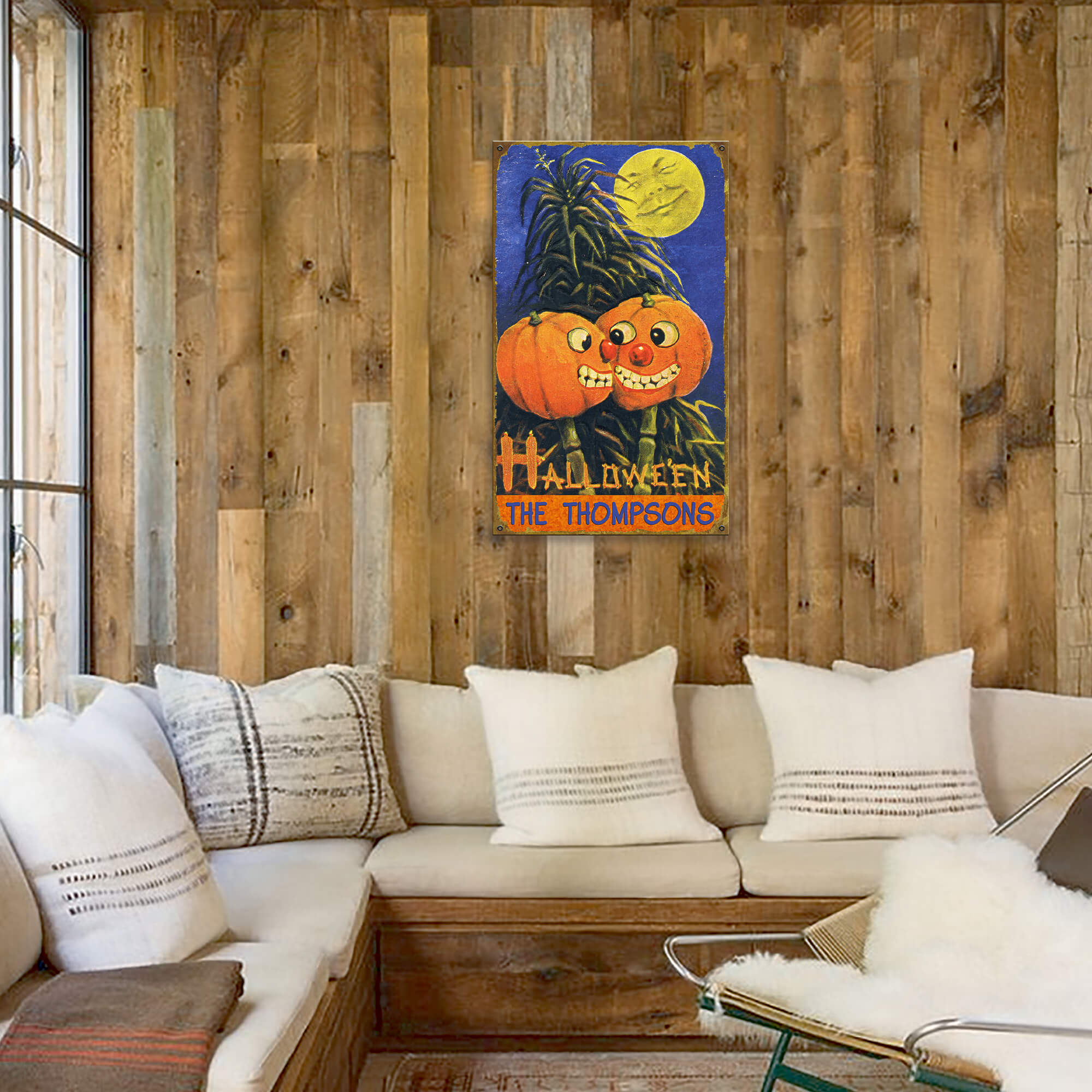 Two Pumpkins for Halloween - Wood & Metal Wall Art