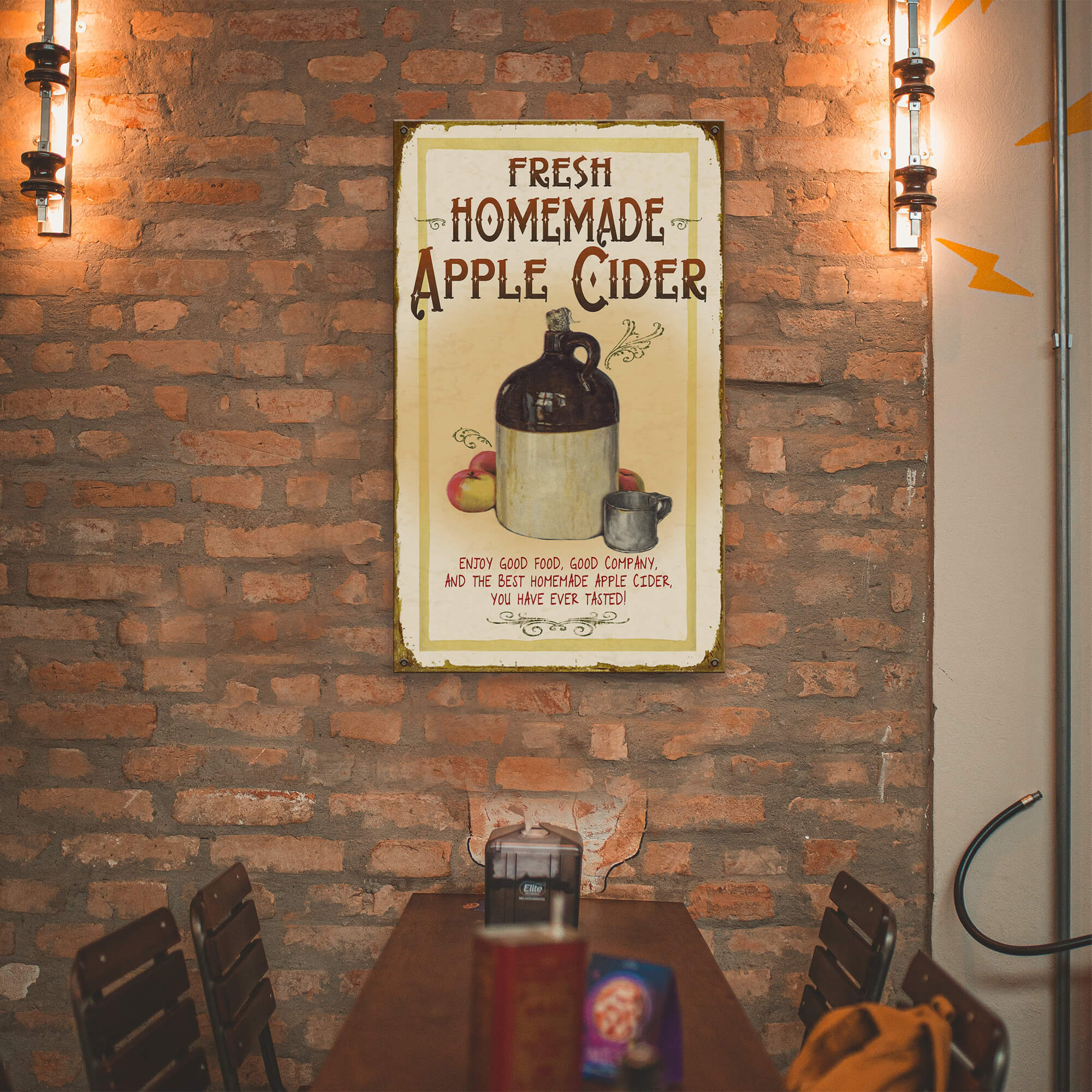 Homemade Apple Cider - Wood & Metal Wall Art
