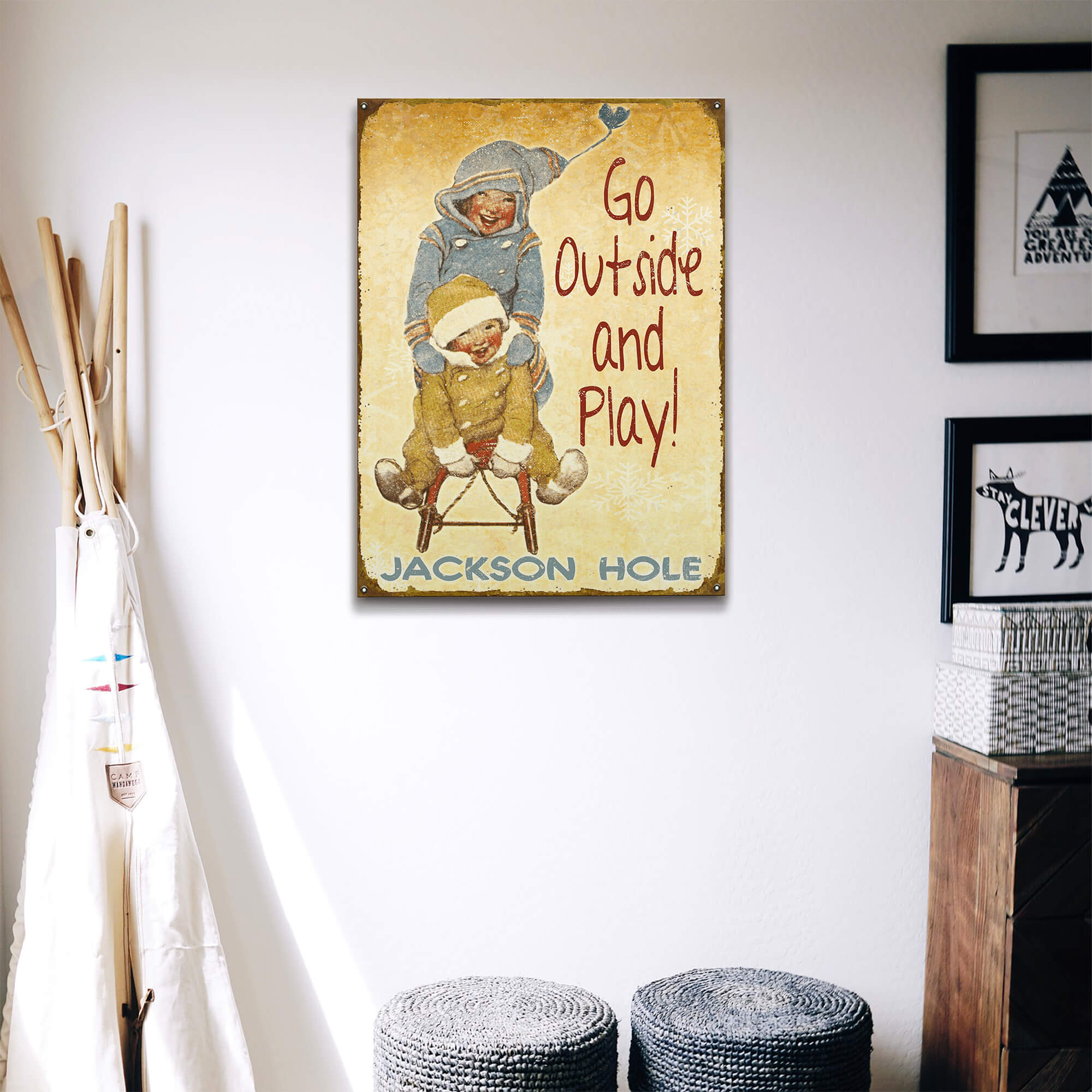 Go Outside and Play! - Wood & Metal Wall Art