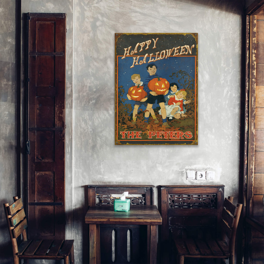 Happy Halloween, Pumpkin Parade - Wood & Metal Wall Art