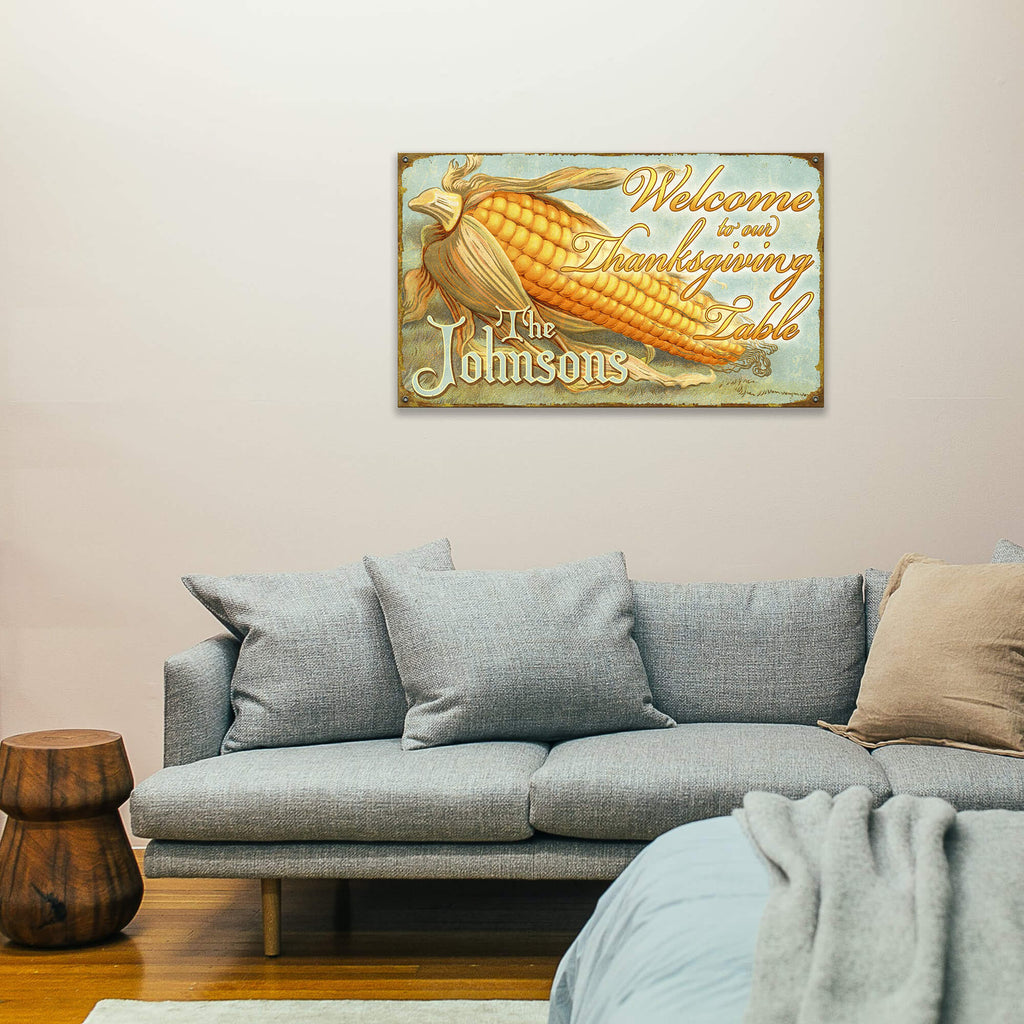 Welcome to Our Thanksgiving Table - Wood & Metal Wall Art