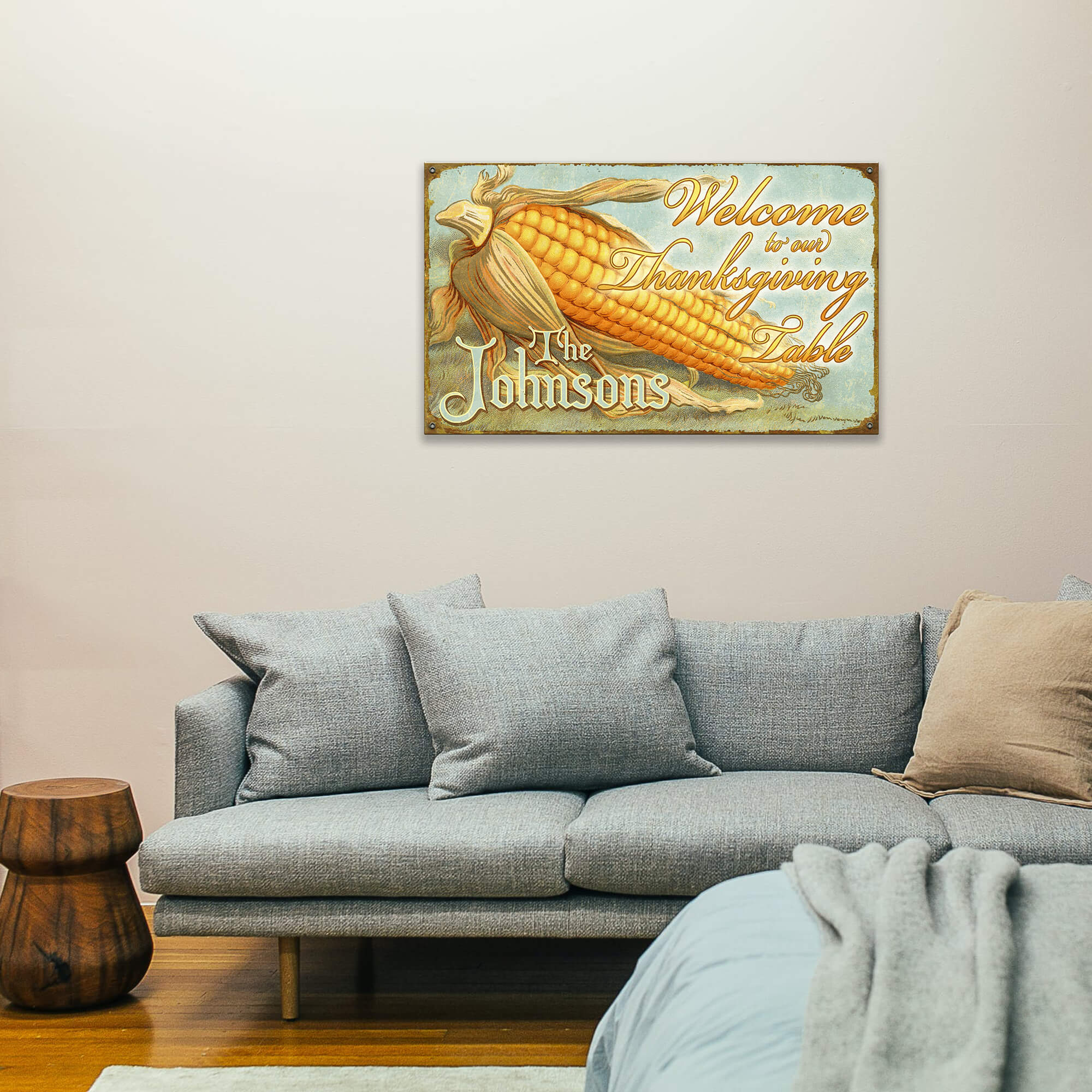 Welcome to Our Thanksgiving Table - Wood & Metal Wall Art