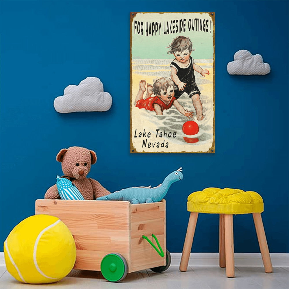 Happy Lakeside Outings - Wood & Metal Wall Art
