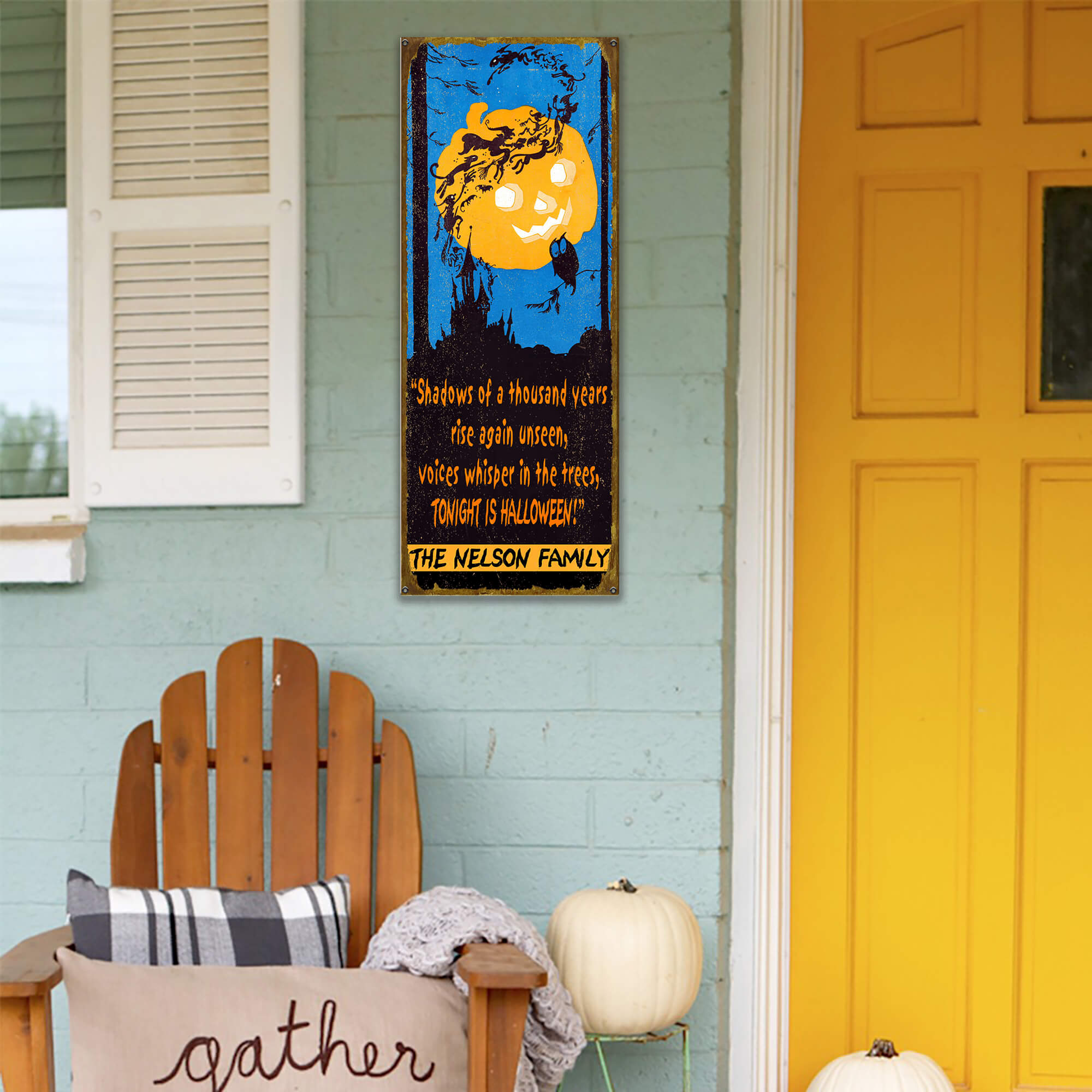 Pumpkin Moon - Wood & Metal Wall Art