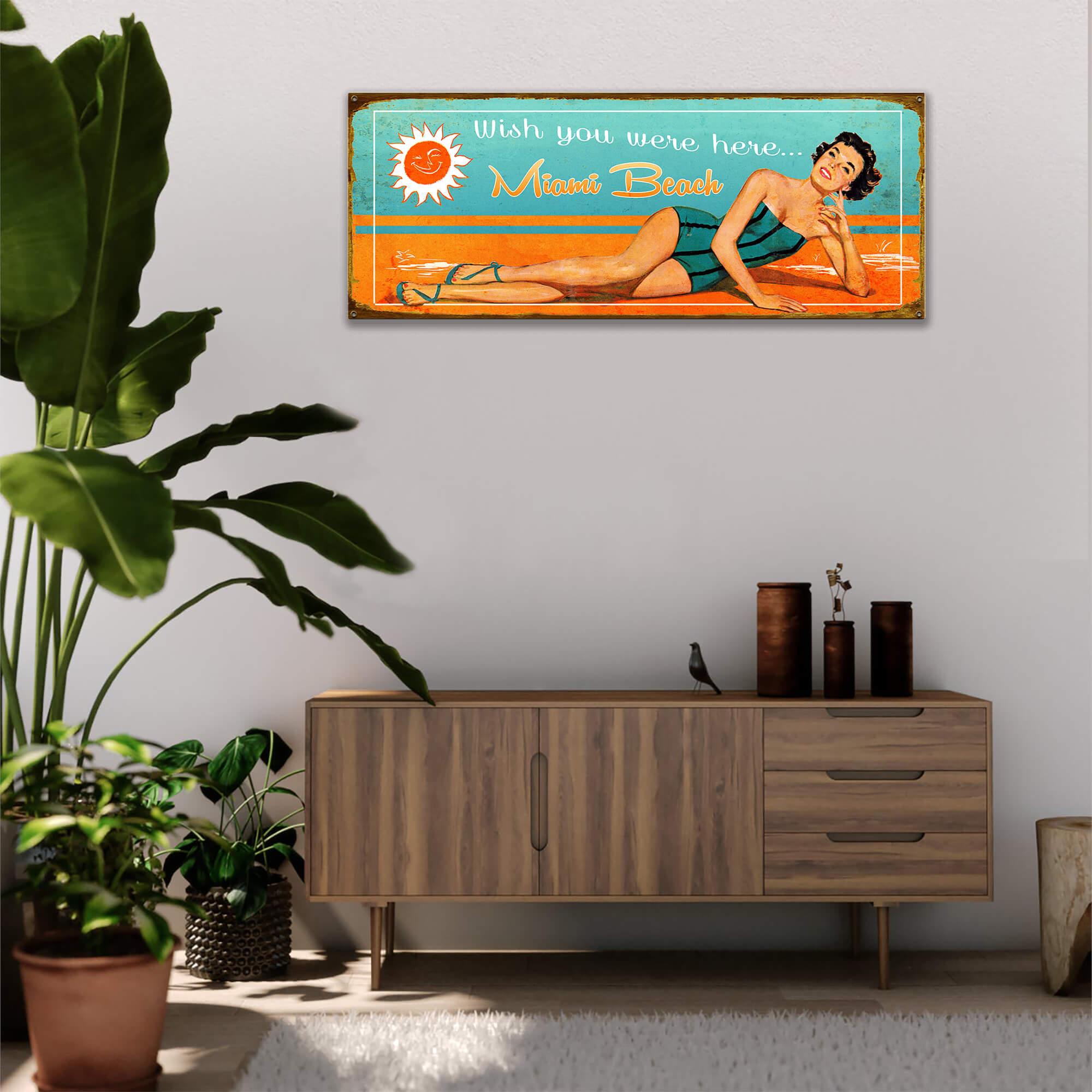 Wish You Were Here - Wood & Metal Wall Art
