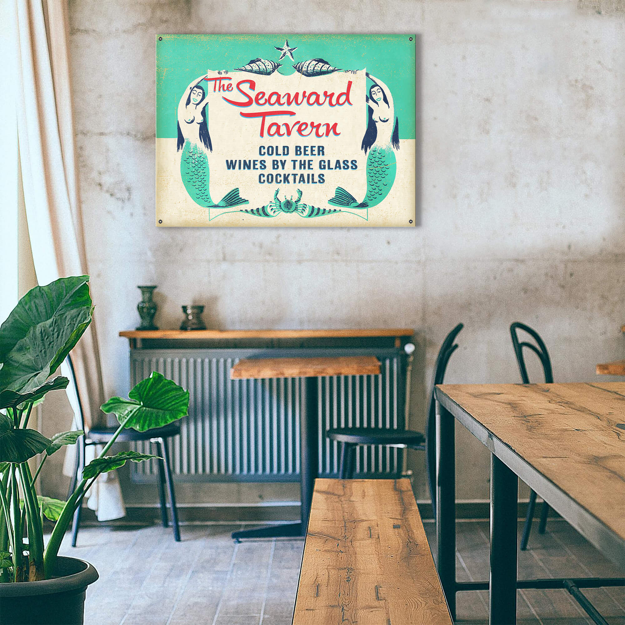 Mermaid Tavern - Wood & Metal Wall Art