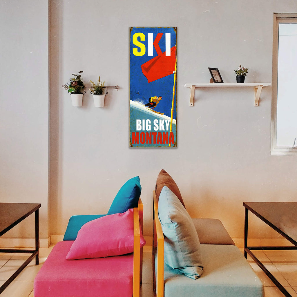 Ski Racer - Wood & Metal Wall Art