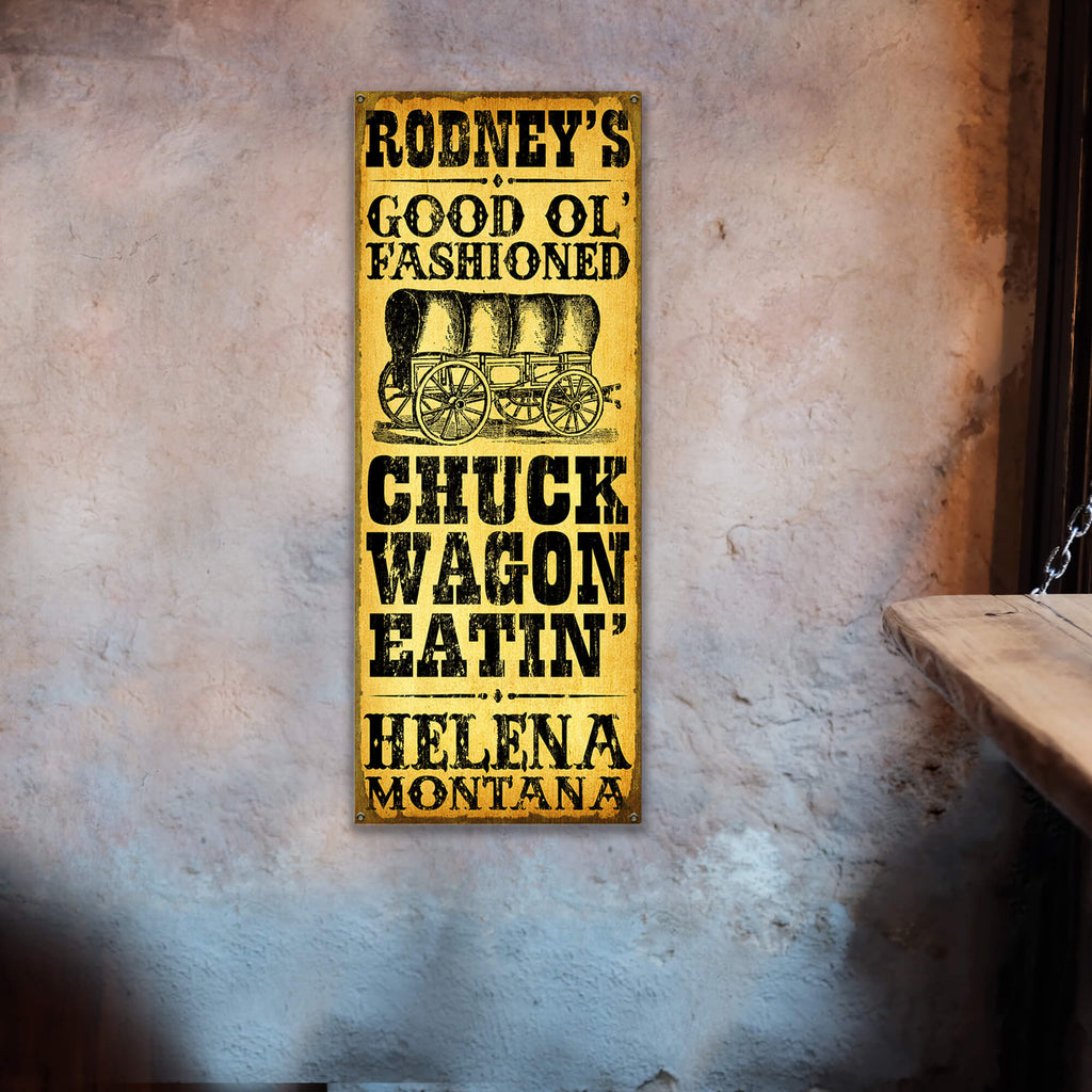 Good Ol' Fashioned Chuck Wagon Eatin' - Wood & Metal Wall Art