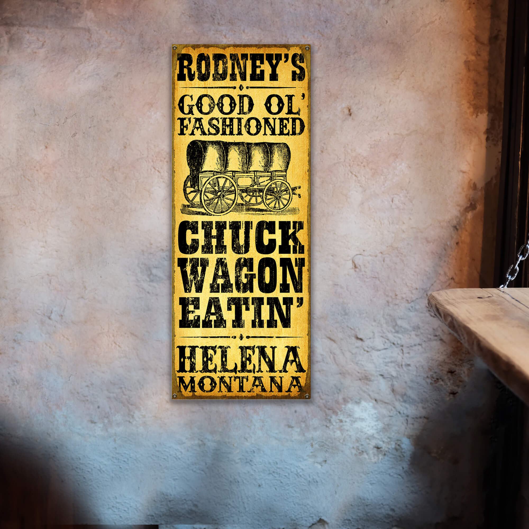 Good Ol' Fashioned Chuck Wagon Eatin' - Wood & Metal Wall Art