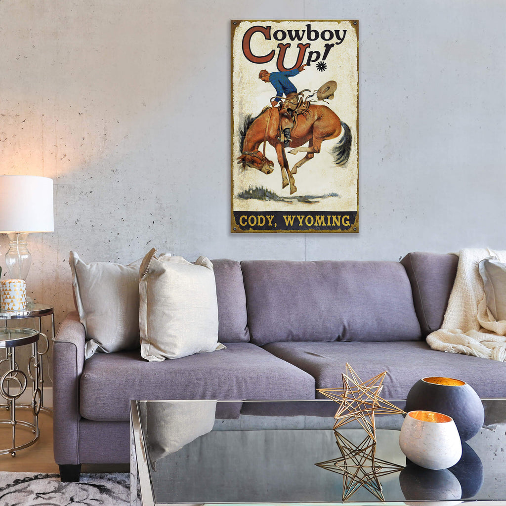 Cowboy Up: Personalized - Wood & Metal Wall Art