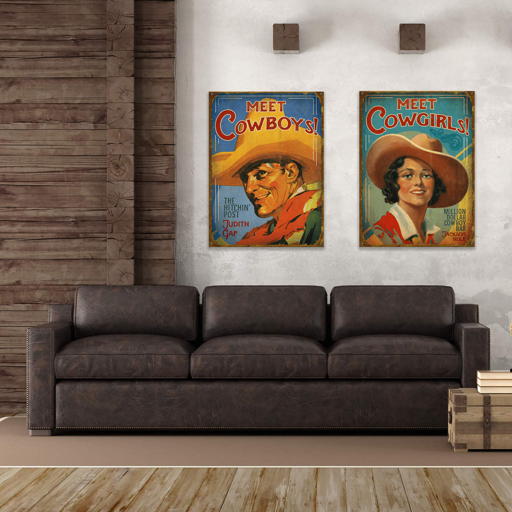 Meet Cowboys - Wood & Metal Wall Art