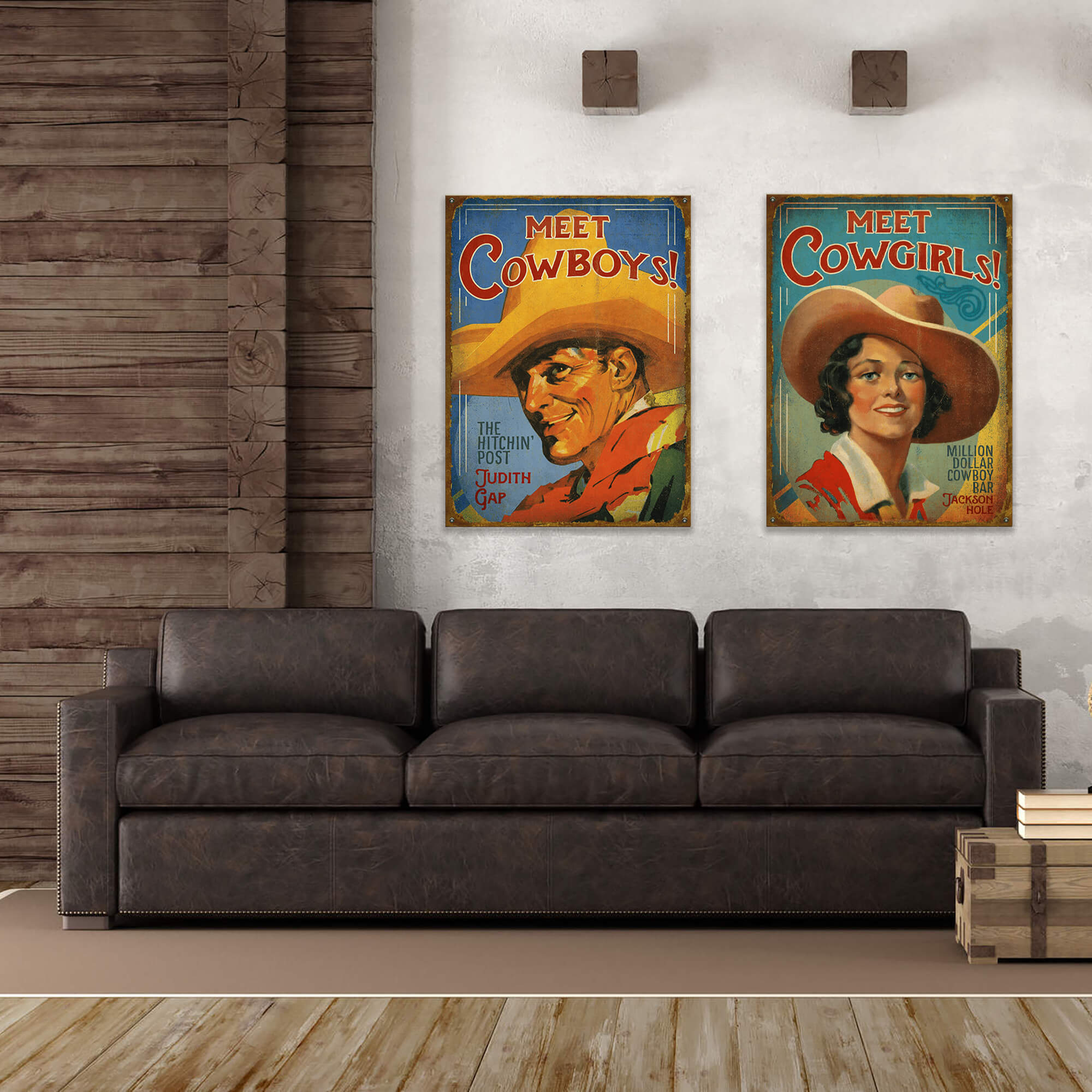 Meet Cowboys - Wood & Metal Wall Art