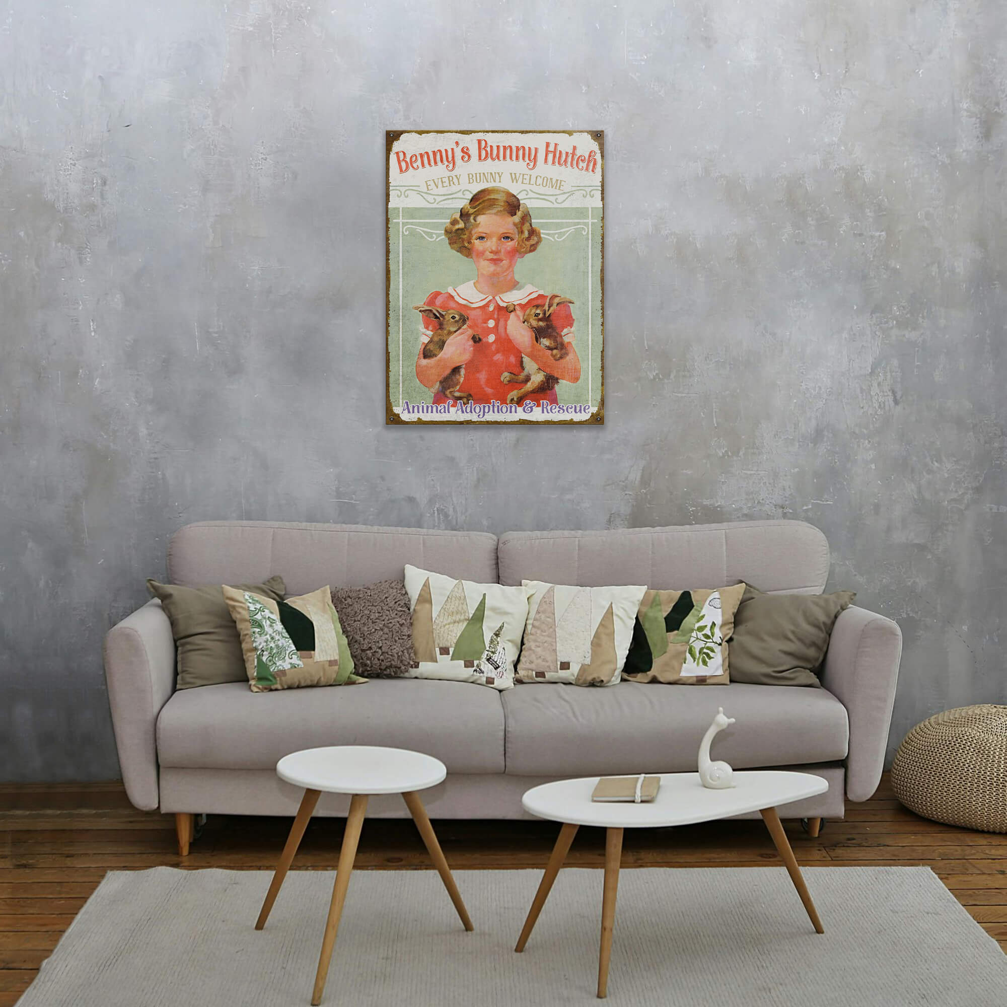 Every Bunny Welcome - Wood & Metal Wall Art