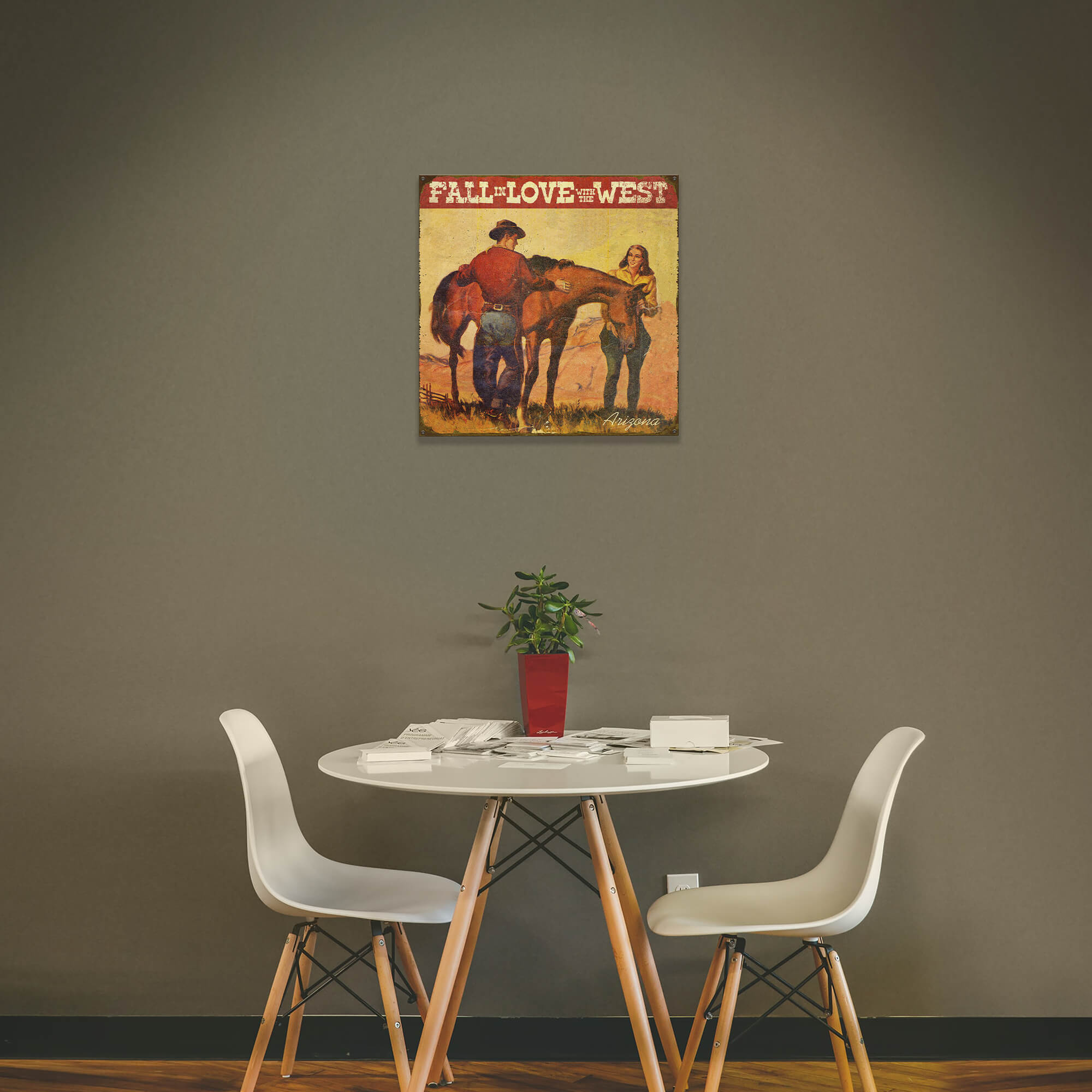 Fall In Love With the West - Wood & Metal Wall Art