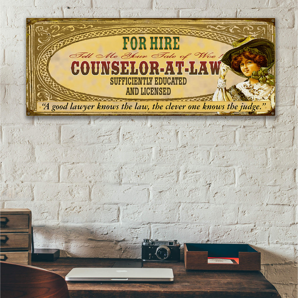 Legal Office - Counselor-at-Law: Female (Generic) - Wood & Metal Wall Art