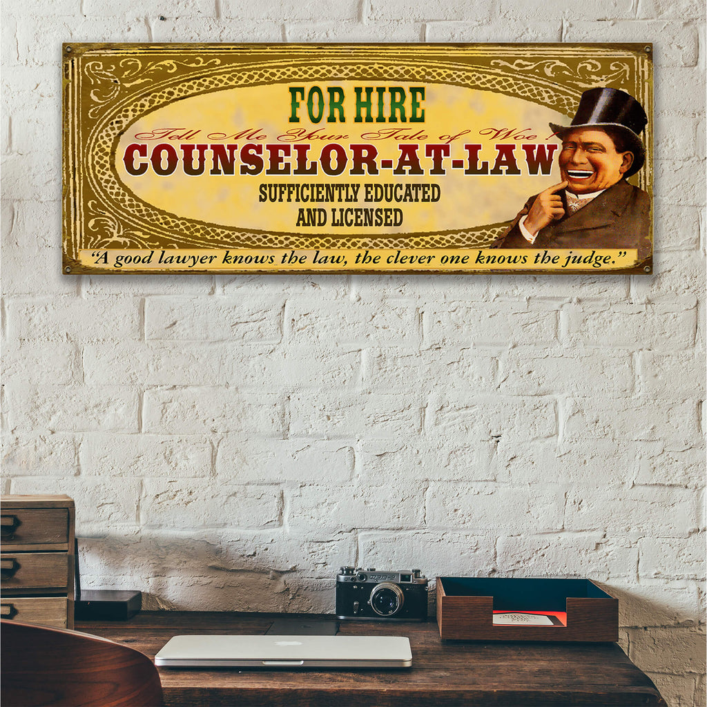 Legal Office - Counselor-at-Law: Male (Generic) - Wood & Metal Wall Art
