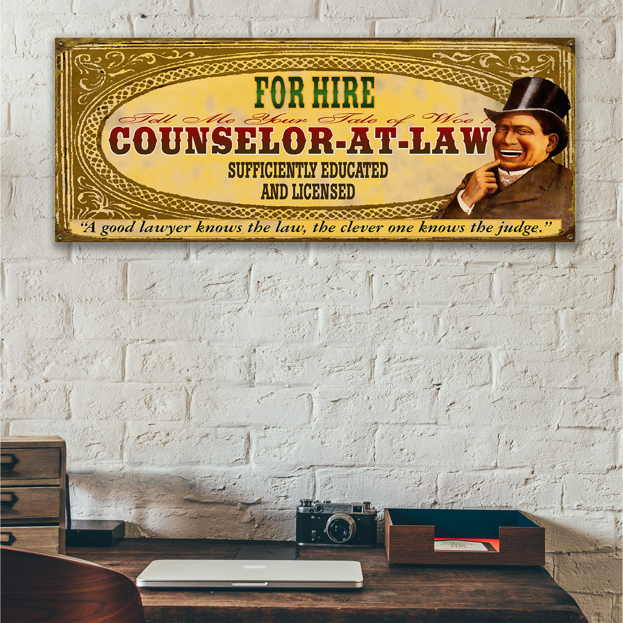 Legal Office - Counselor-at-Law: Male (Generic) - Wood & Metal Wall Art