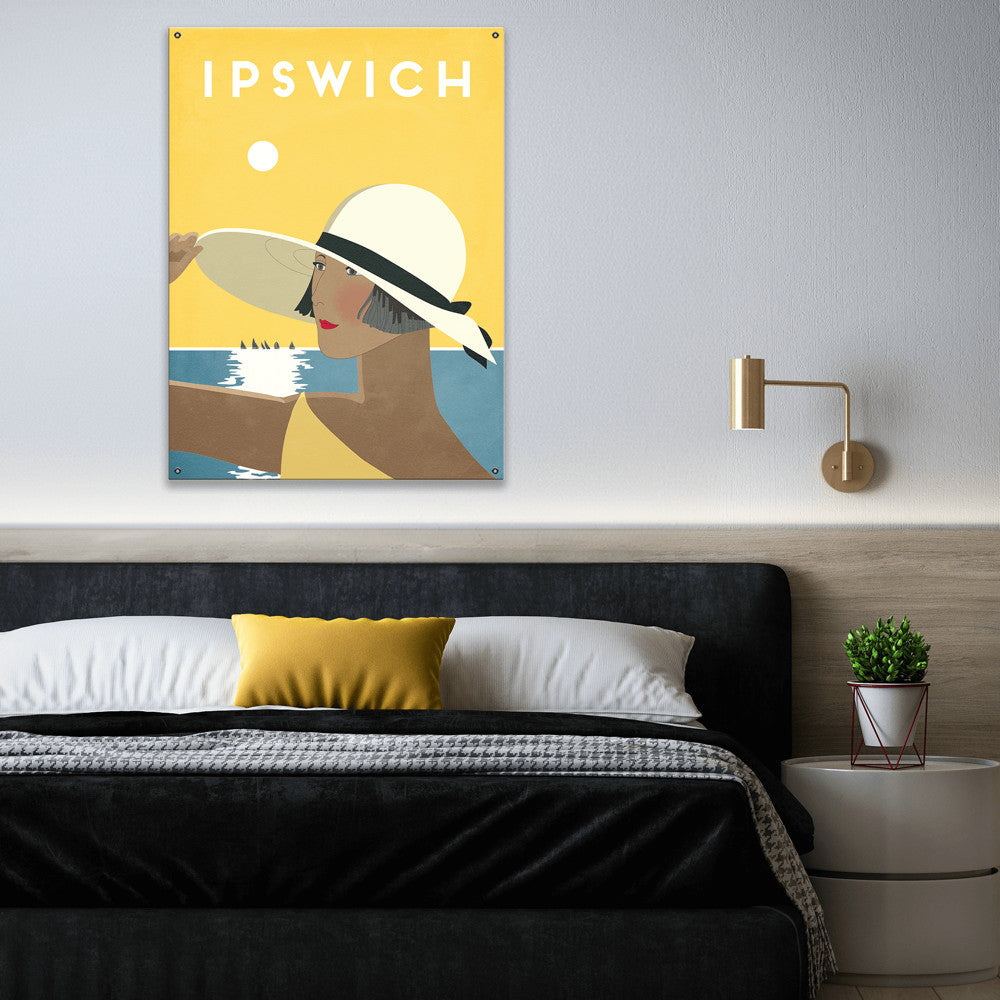 White Sunhat - Wood & Metal Wall Art