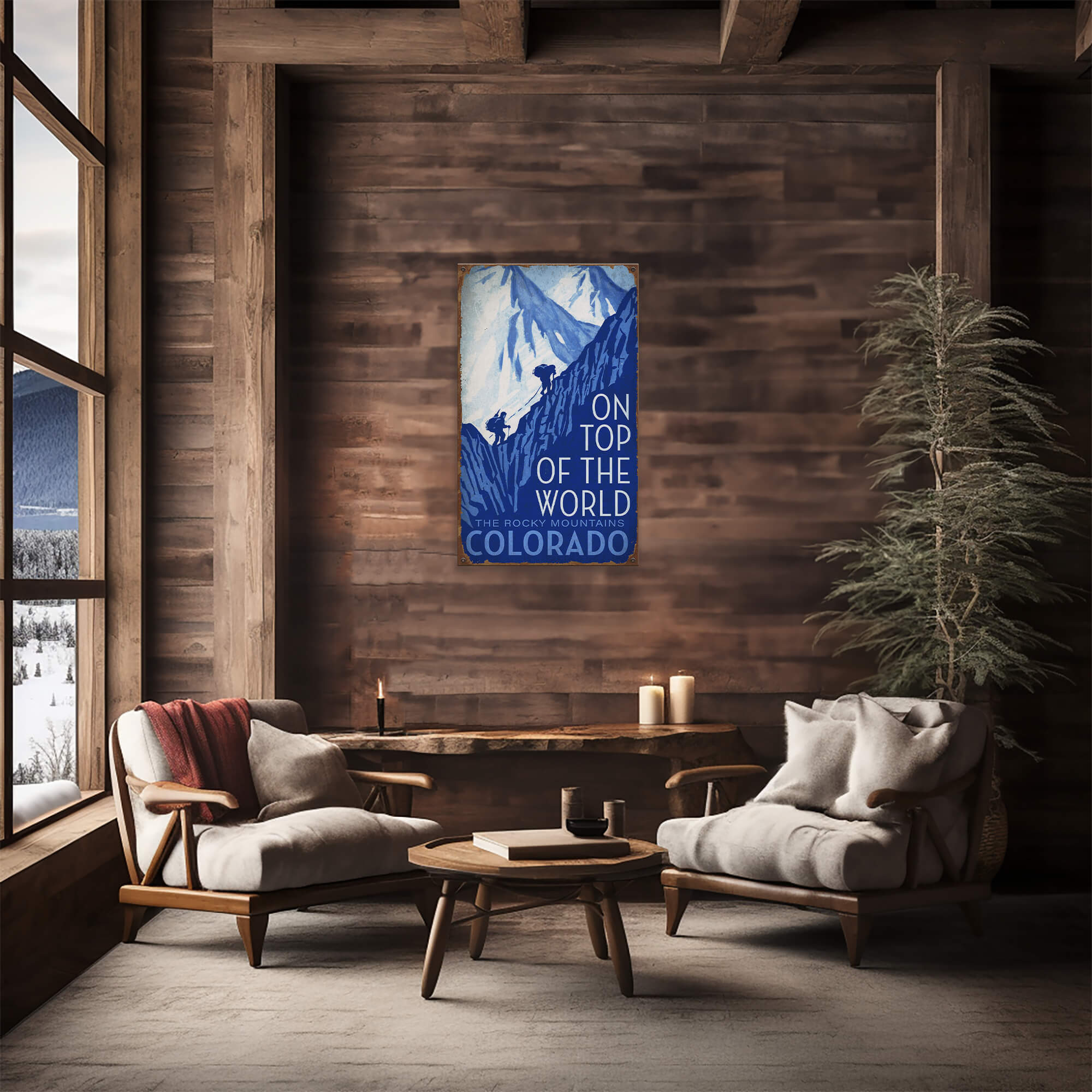 On Top of the World - Wood & Metal Wall Art