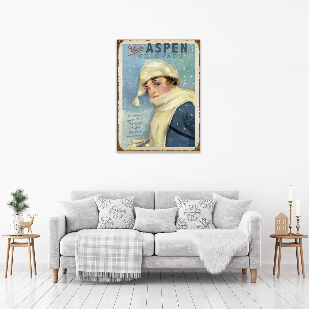 Frost-Kissed Muse - Wood & Metal Wall Art