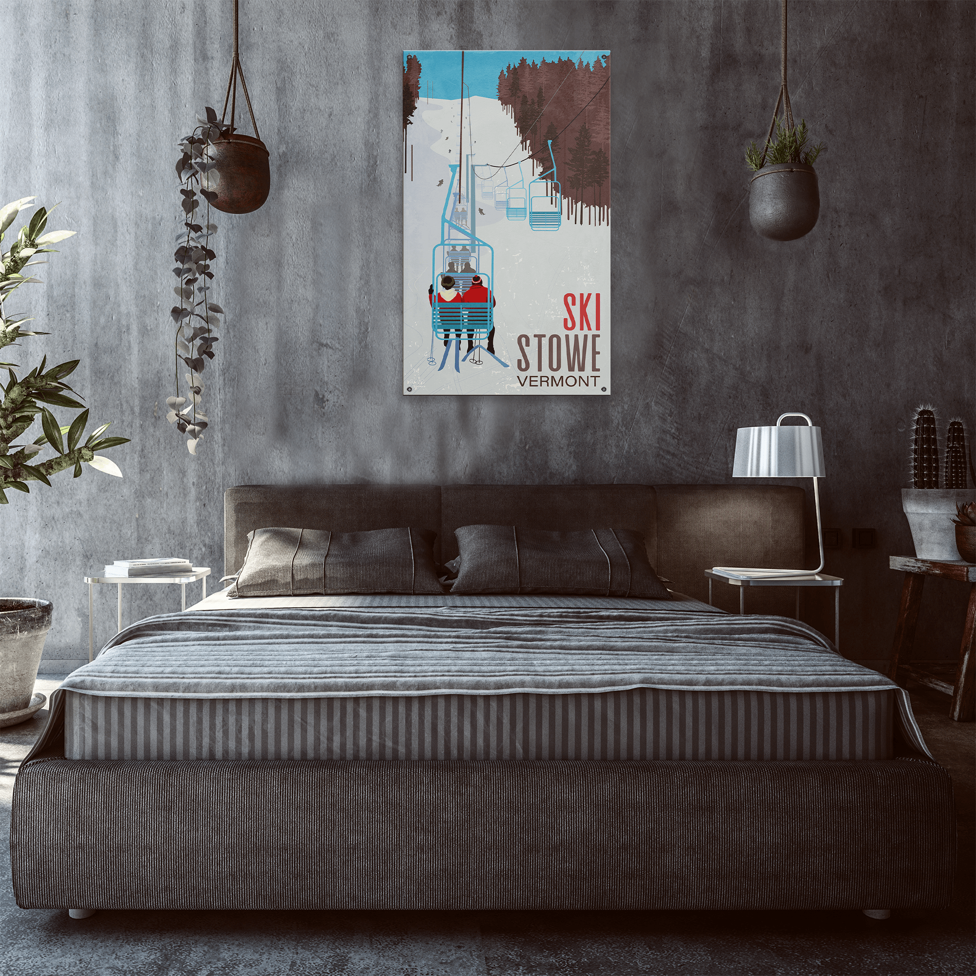 Mountain Chair Lift - Wood & Metal Wall Art