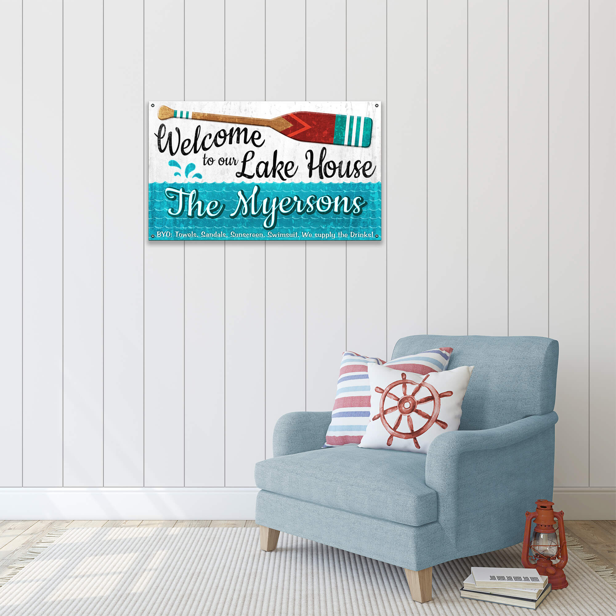 BYO: Towels to the Lake House - Wood & Metal Wall Art