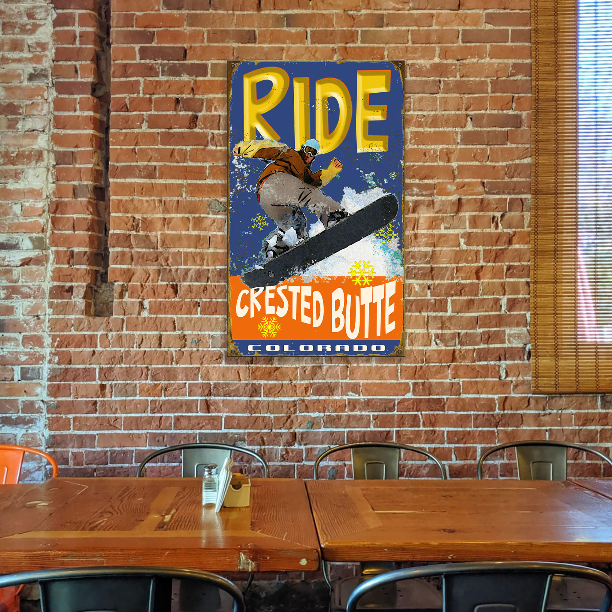 Ride Snowboard - Wood & Metal Wall Art