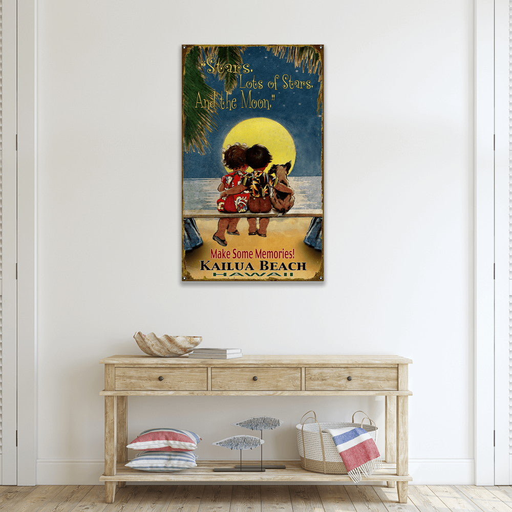 Stars and the Moon: Tropical - Wood & Metal Wall Art